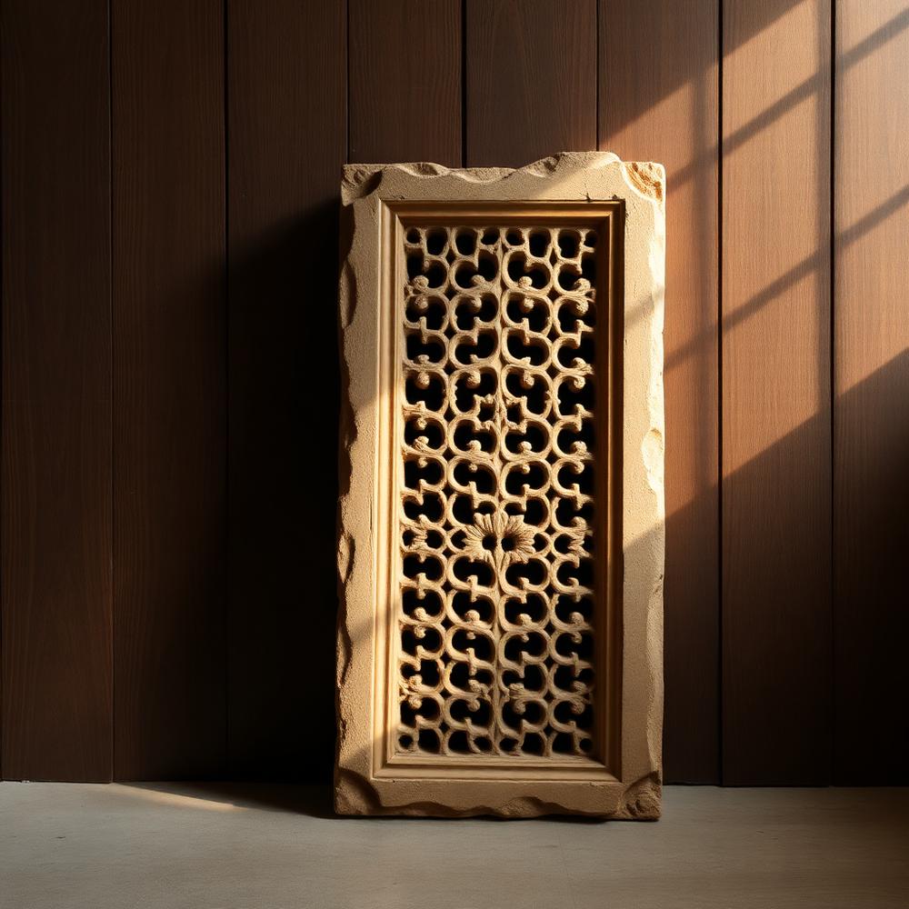 Carved Sandstone Jali Panel